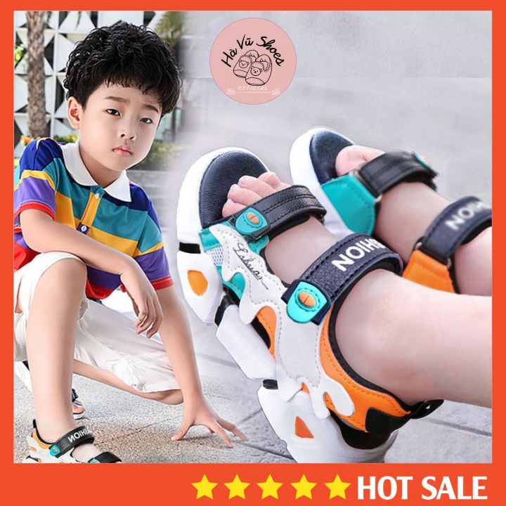 Dép Sandal Bé Trai, Dép Quai Hậu Bé Trai Đi Học Đi Chơi Cao Cấp Nhẹ Êm Đế Mềm Không Trơn Trượt Cho Bé 2 - 10 Tuổi