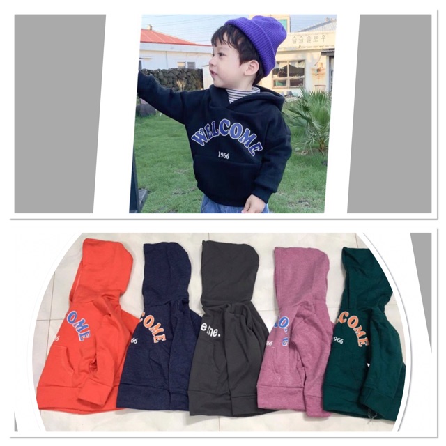 Áo nỉ hoodie cho bé trai/ gái 7-20kg