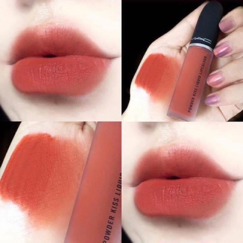 Son kem lì MAC Power Kiss Liquid LipColour màu 998 Cam cháy- Sorry Not Sorry 5ml