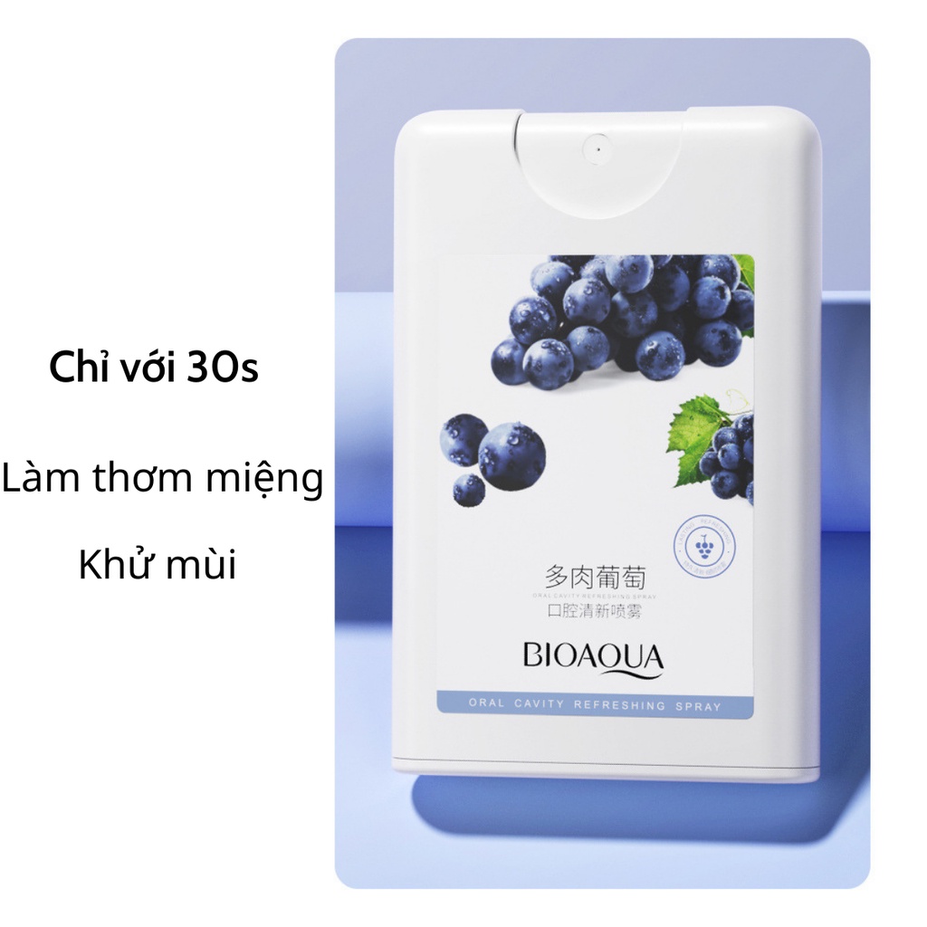Xịt Thơm Miệng BIOAQUA Hoa Quả Thơm miệng sạch sẽ thơm tho Nội Địa Trung 20ml