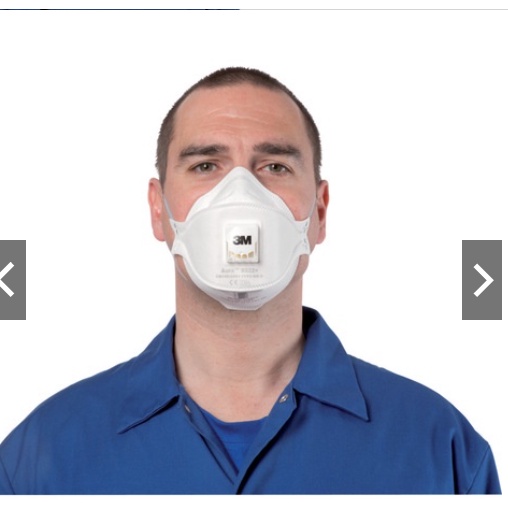 Khẩu trang 3M 9332 AURA có van lọc bụi PM25 siêu mịn, 1780 loại không van