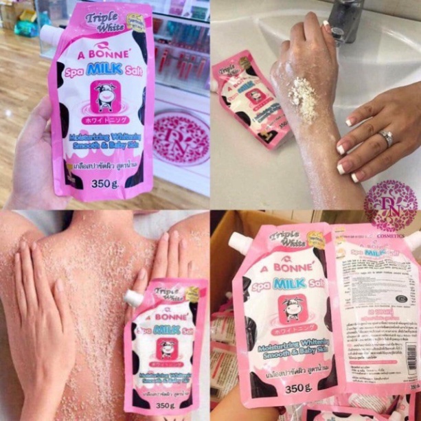 Muối Tắm Sữa Bò 💕𝑭𝒓𝒆𝒆𝒔𝒉𝒊𝒑💕 Muối Tắm Tẩy Tế Bào Chết A Bonne Spa Milk Salt Chính Hãng