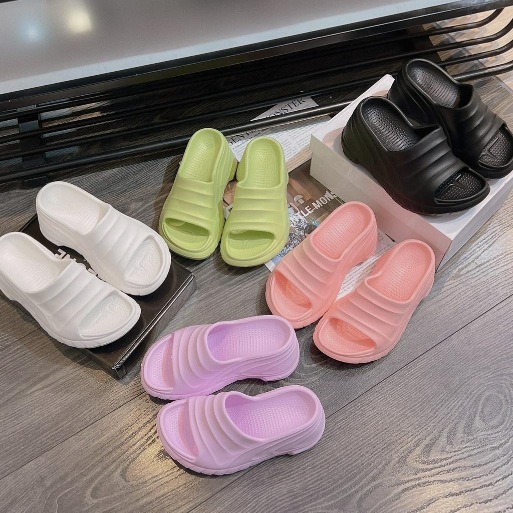 Dép Xuồng Nữ Quai Ngang Cao Su Đúc Đế Cao 7 Phân Cao Cấp Tôn Dáng Phối Nhiều Màu HotTrend TL838