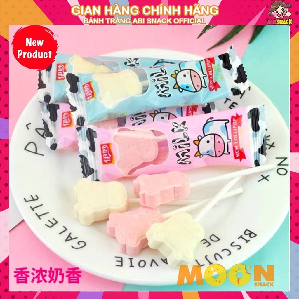 300g Kẹo Cây Cứng Vị Sữa và Dâu Milk Candy kẹo que trẻ em ngon ngon đóng gói túi zip sạch đẹp