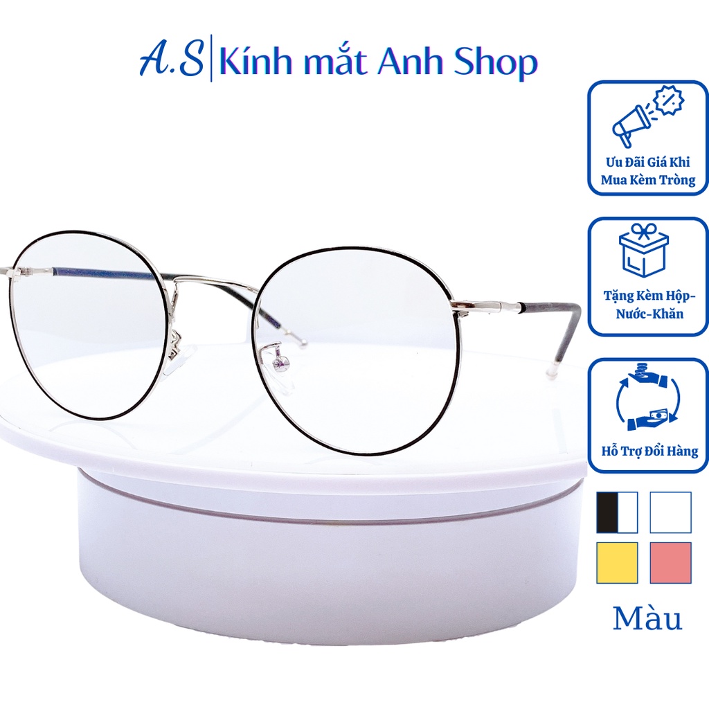 Kính tròn thời trang nam nữ chất liệu kim loại 30017