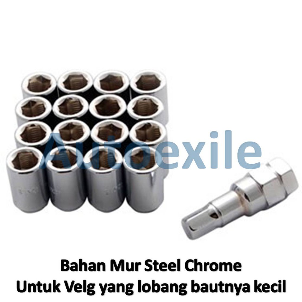 Đai Ốc Khóa Bánh Xe Hơi Bằng Thép Mạ Crom 1.5 1.25