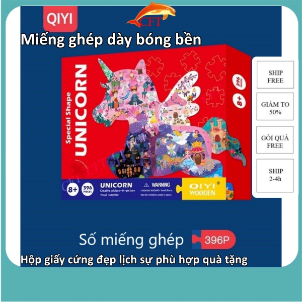 Xếp hình cho bé từ 5 tuổi bộ ghép hình nghệ thuật 4 mẫu cá heo khủng long ngựa bony sư tử 377 - 483 mảnh ghép cao cấp