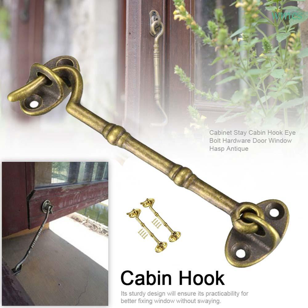 Khóa cửa móc cabin /cửa sổ dày dặn chống gió bằng đồng thau kiểu cổ điển chịu lực kèm ốc vít /nhiều màu sắc