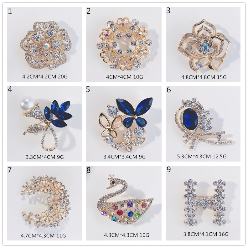 Trâm Cài Áo Hợp Kim Đính Đá Nhiều Màu Sắc Cao Cấp Thời Trang Cho Nữ