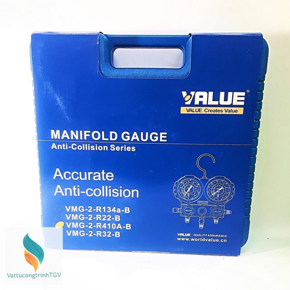 Bộ đồng hồ nạp gas R410 đôi VALUE VMG-2-R410A-B