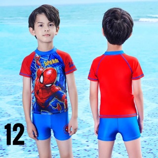 Bộ bơi cộc kèm mũ in hình siêu nhân cho bé
