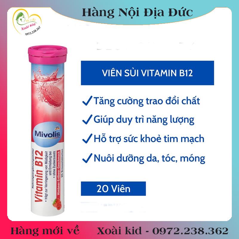 Viên Sủi Mivolis Vitamin C và các vị khác Hỗ trợ tăng cường hệ miễn dịch 20 Viên của Đức