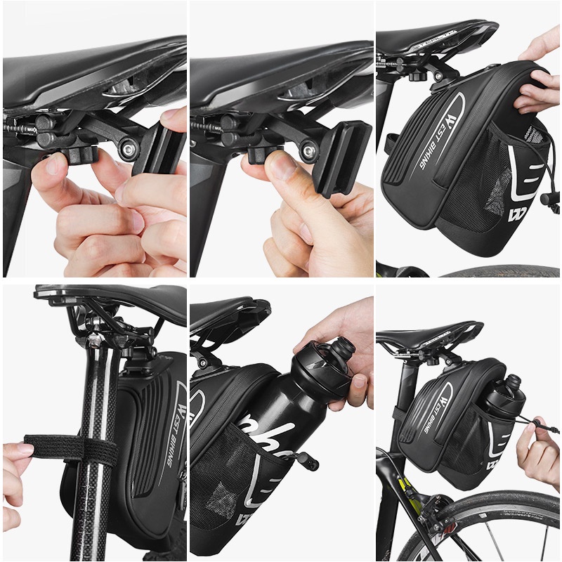 Túi đựng đồ dùng bình nước WEST BIKING gắn yên xe đạp leo núi tiện lợi