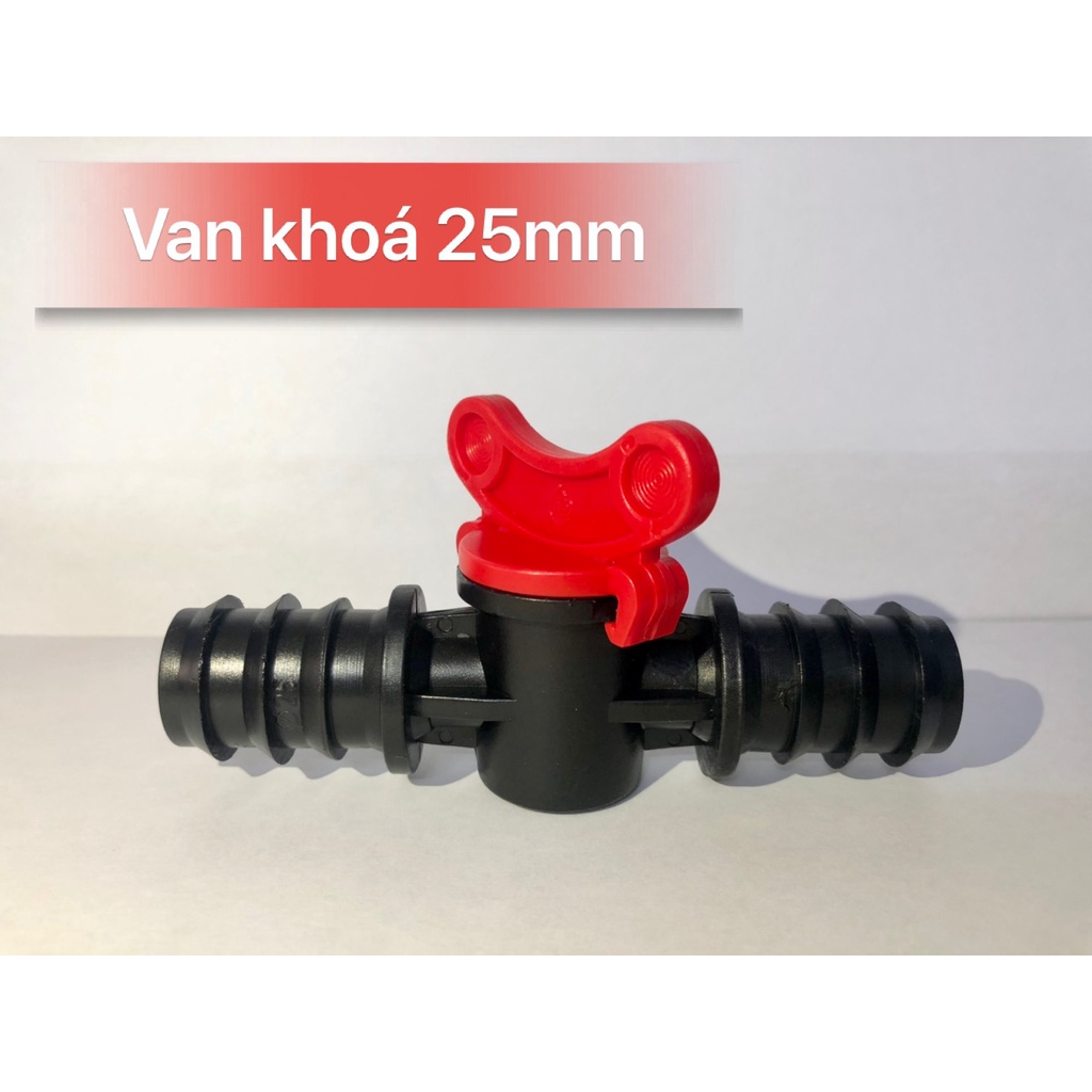 Bộ 10 Van khóa ống 16-20-25mm 2 đầu - Van khóa nước dùng cho ống PE 16mm/20mm/25mm - Phụ Kiện LDPE hệ thống tưới