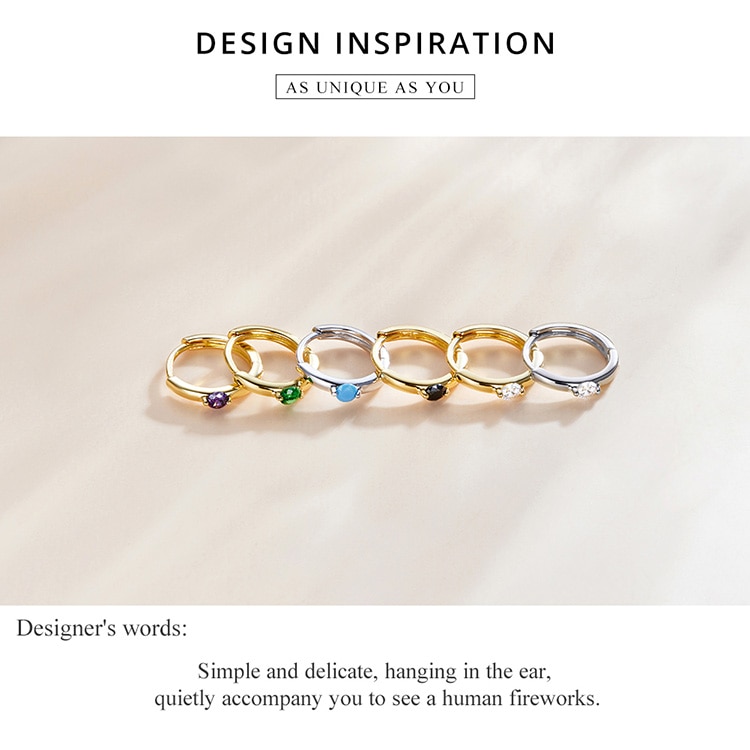 Bông tai Bamoer SCE1050 bằng bạc 925 màu vàng/bạc nhiều màu lựa chọn không gây dị ứng cho nữ