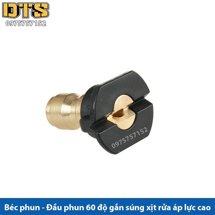 Béc phun - Đầu béc 60 độ gắn súng xịt rửa của máy rửa xe áp lực cao - Ren nối nhanh 1/4 inch