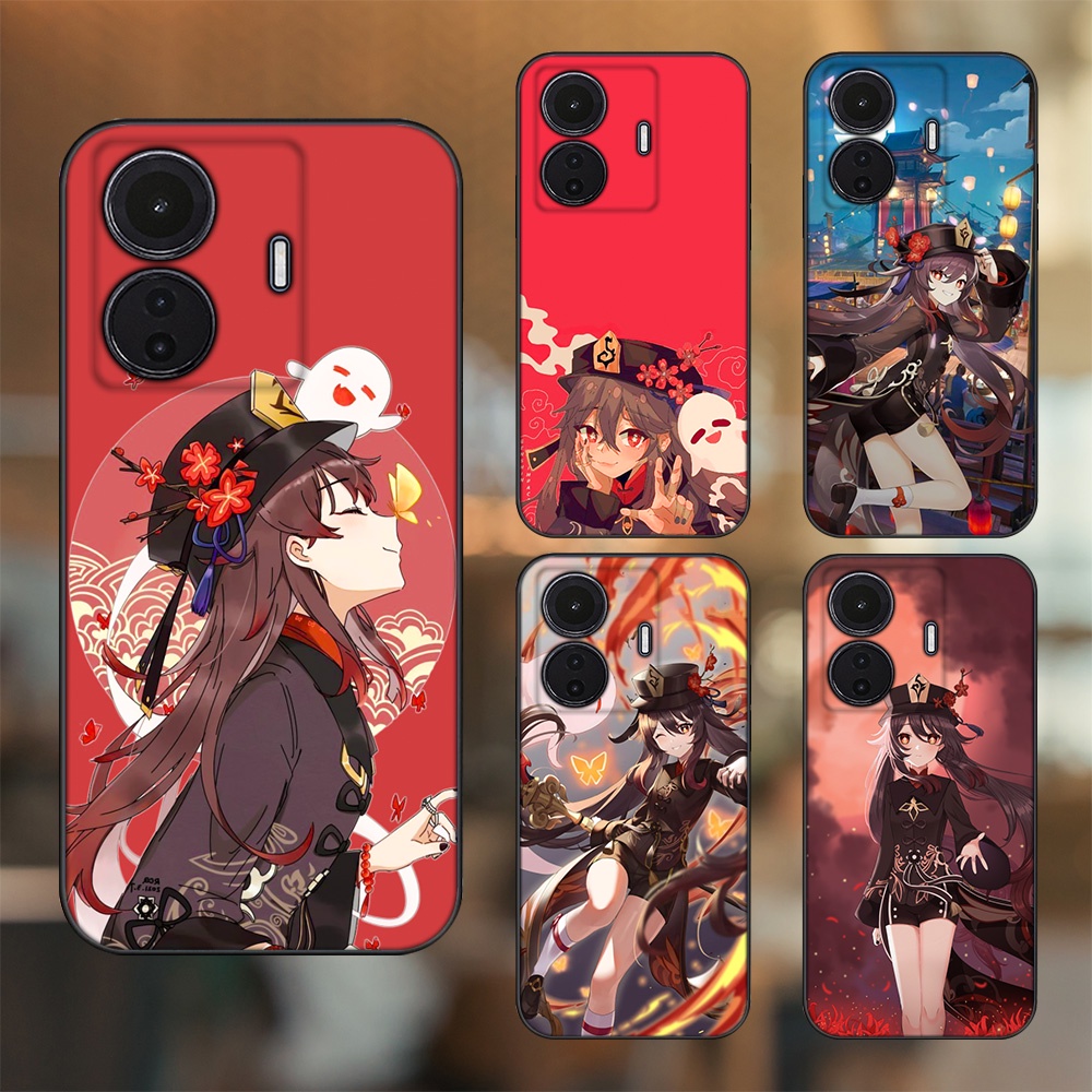 Ốp lưng Vivo S15e viền đen in hình Hutao Genshin Impact