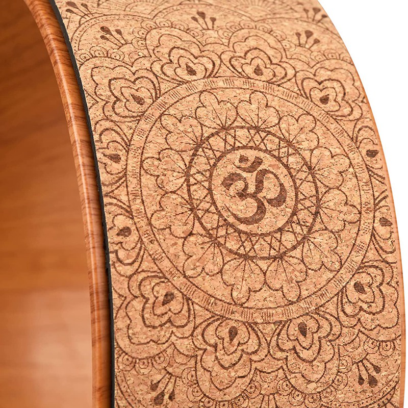 Bánh Xe Lăn Bằng Gỗ Nút Bần Hỗ Trợ Tập Yoga Căng Cơ Lưng Linh Hoạt