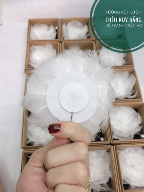 Hoa Cài áo Lông gà size 10cm  99k