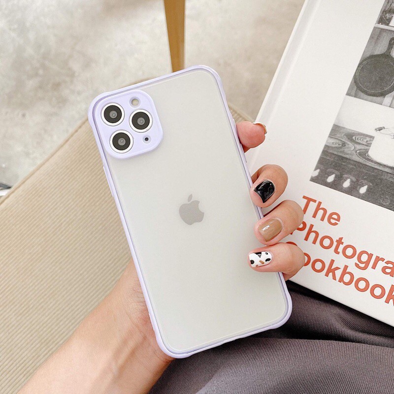 Ốp Lưng Iphone Chống Sốc Bảo Vệ Camera Lưng Nhám Viền Màu Xs Max/11/11Pro Max