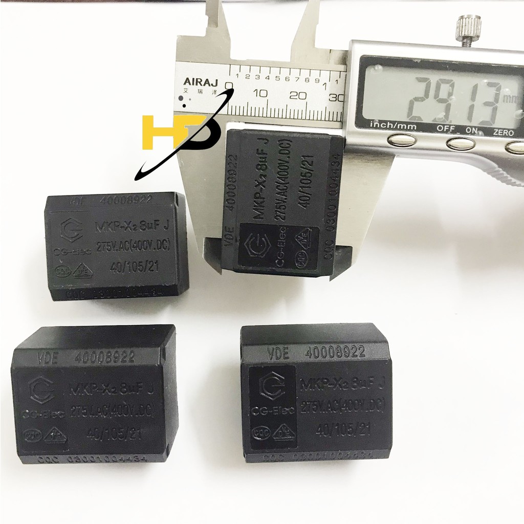 Tụ bếp từ 8uF 275V-400V dáng nằm mới màu đen