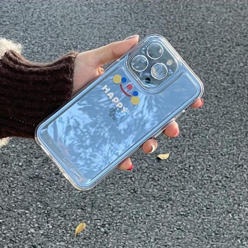 ốp 11 điện thoại tpu mềm trong suốt bảo vệ camera hình mặt cười thích hợp cho iphone 6/6S/6splus/se/7/7plus/8/8plus/X/xs/xsmax/11/12/13/Pro/Pro Max-285