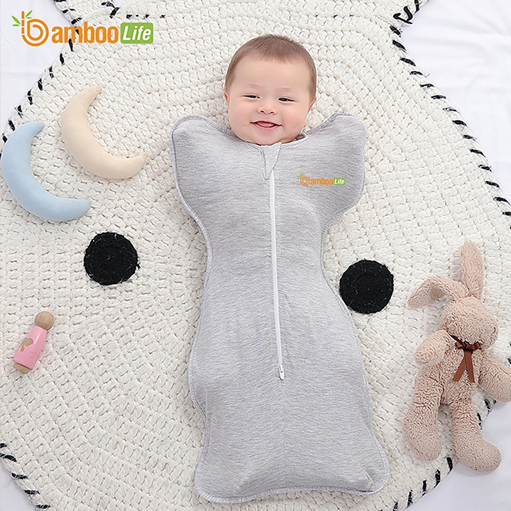 Nhộng chũn cho bé từ sợi tre Bamboo Life BL069 túi ngủ, quấn giúp trẻ ngủ ngon giấc an toàn kháng khuẩn