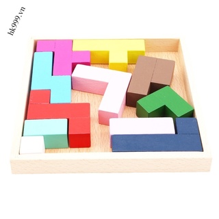 New Wooden 3D Educational Puzzle Toy Wood Tangram Brain Teaser IQ Cube Puzzle Baby Children Kids Toy