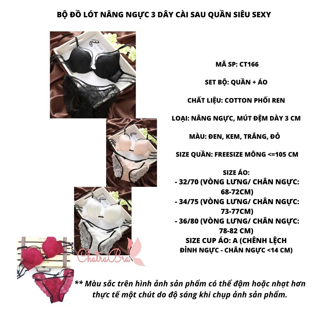 [Freeship 50k] BỘ ĐỒ LÓT NÂNG NGỰC 3 DÂY CÀI SAU QUẦN SIÊU SEXY | BigBuy360 - bigbuy360.vn