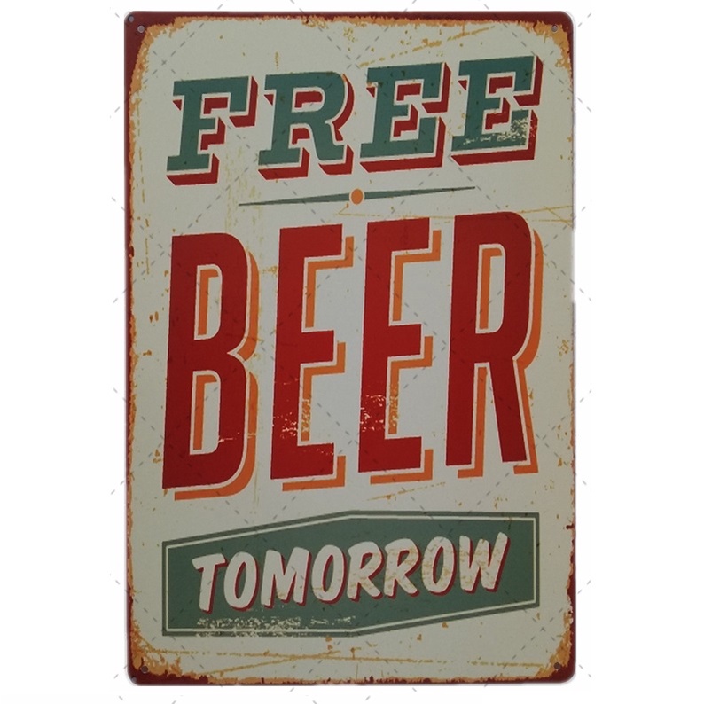 30X40cm Tranh thiếc chủ đề BIA trang trí tường quán bar, beer club, quán nhậu decor cá tính