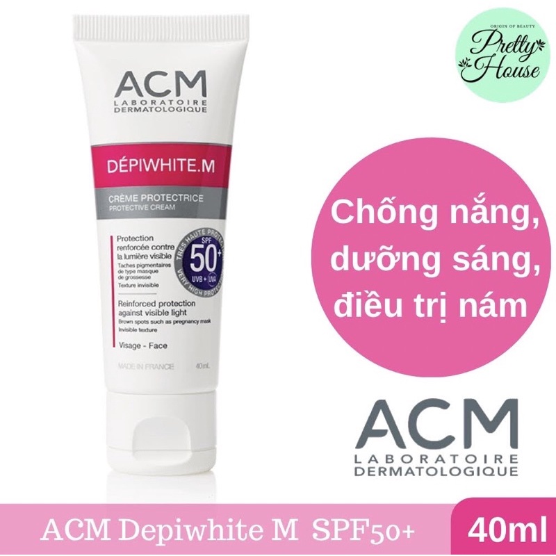 Kem chống nắng, giúp giảm nám, sạm da ACM Depiwhite M Protective SPF50+