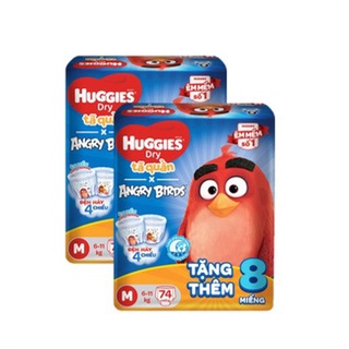 [Có sẵn] Combo 02 tã-bỉm quần Huggies size M74 - mới(cho trẻ 6-11kg)
