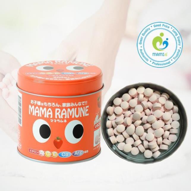 Kẹo (200v) khắc phục biếng ăn cho trẻ từ 2 tuổi trở lên Mama Ramune, Nhật