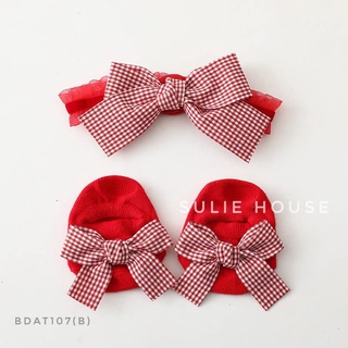 Set băng đô tất đỏ - BDAT107