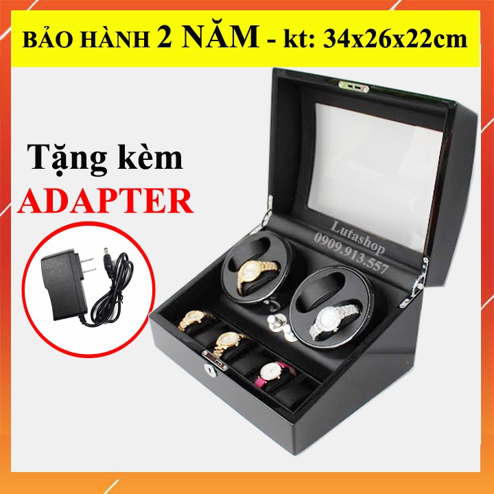 Hộp Đựng Đồng Hồ Cơ 2 Xoay 4 Automatic 6 Trưng Bày Giá Rẻ Da Cacbon Cá Sấu, Cao Cấp Gỗ Chính Hãng