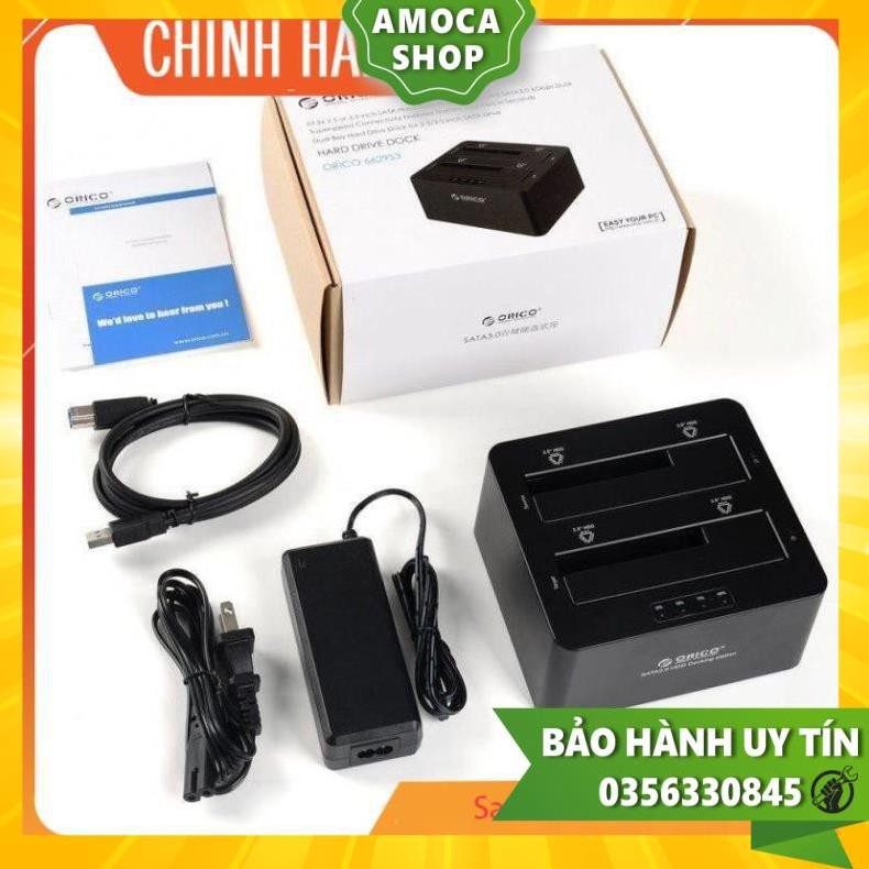 ( Xả kho sập sàn) Dock ổ cứng,Đầu chép ổ cứng đôi Orico 6629US3-C - bảo hành uy tín [ CÓ VIDEO]