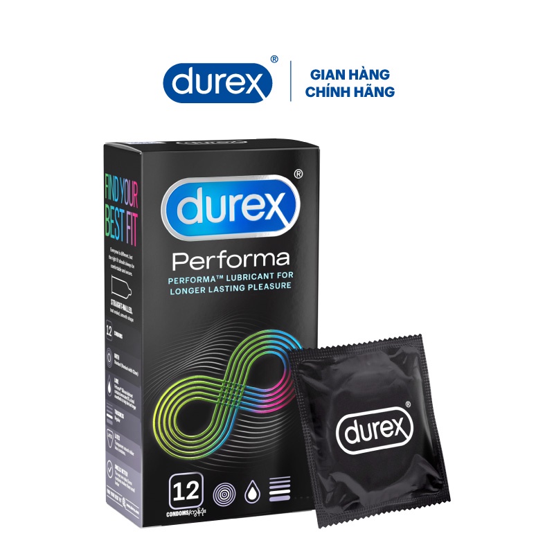 Bộ 2 bao cao su Durex Performa 12 bao/hộp + Tặng 1 hộp cùng loại