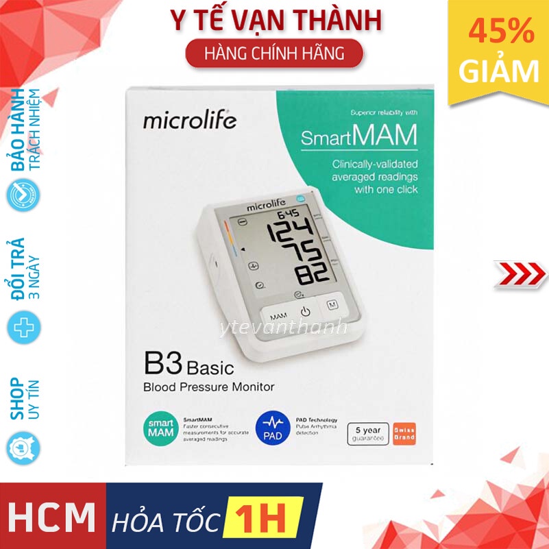 ✅ [CHÍNH HÃNG] Máy Đo Huyết Áp Bắp Tay- Microlife B3 Basic -VT0426