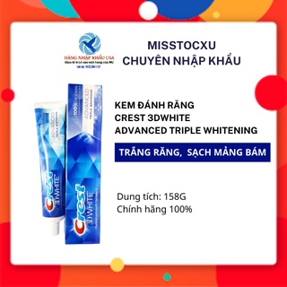 Kem đánh răng Crest 3D White Advanced Triple Whitening 158g của Mỹ