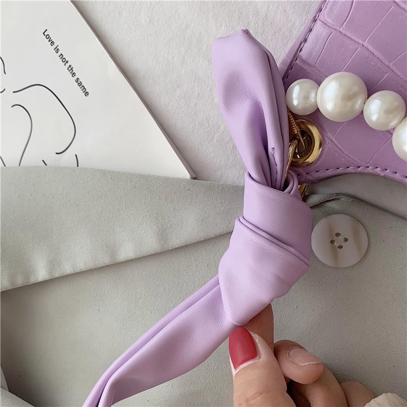 Túi Đeo Vai / Kẹp Nách Đính Ngọc Trai 2021 Kiểu Pháp Thời Trang Mới Cho Nữ