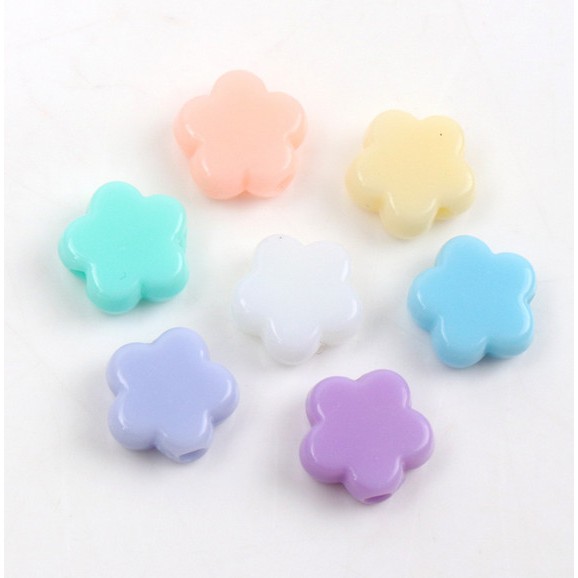 Bộ 60 hạt nhựa nhiều màu sắc 9mm dùng làm trang sức