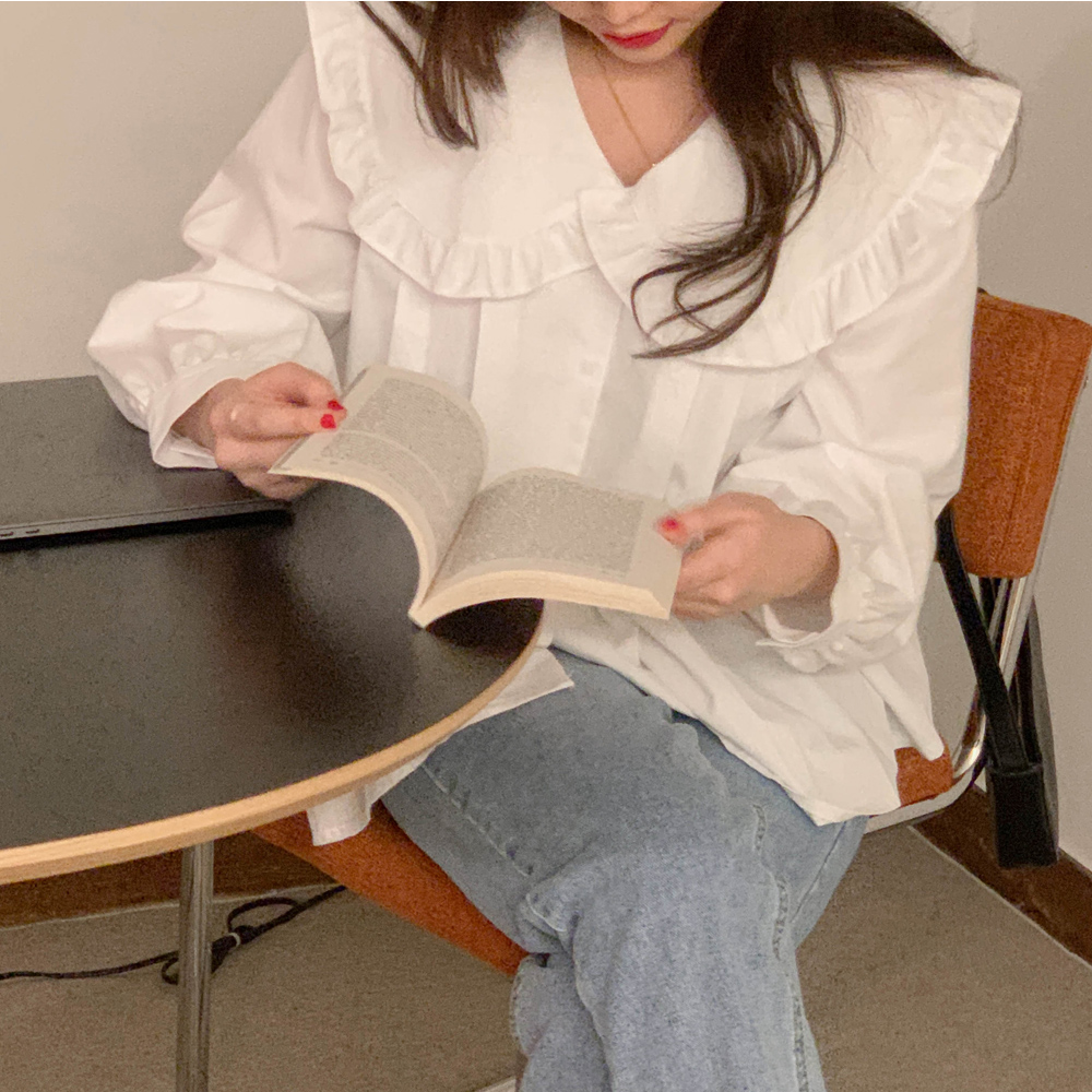 Áo Kiểu Tay Dài Màu Trơn Thiết Kế Thanh Lịch Cho Phái Nữ