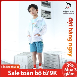 Áo khoác chống nắng chống tia cực tím bé nam trẻ em mỏng và có nón phong cách Hàn Quốc