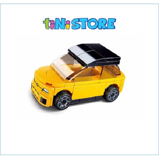 PICA - ĐỒ CHƠI LẮP RÁP XE ÔTÔ CHẠY TRỚN MÀU VÀNG TINI TOY (61 PCS)