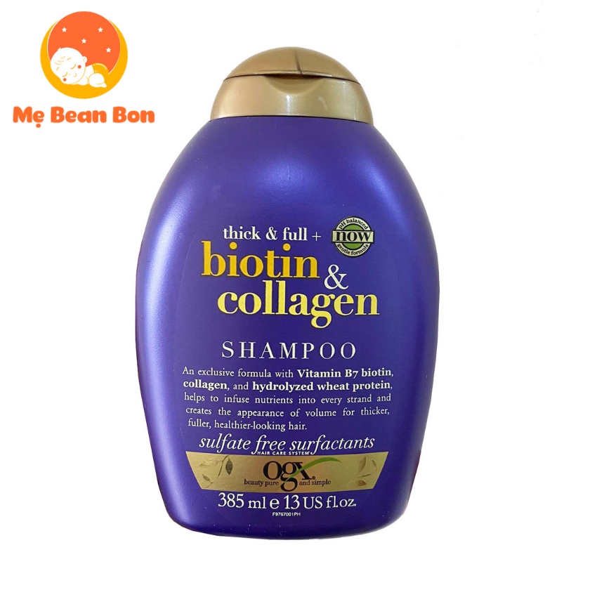 Dầu Gội Ngăn Rụng Tóc Biotin 385 ml US không có vòi Gỉam Gãy Rụng Tóc Sau Sinh Dưỡng Tóc Bóng Mượt hỗ trợ Phục Hồi Tóc