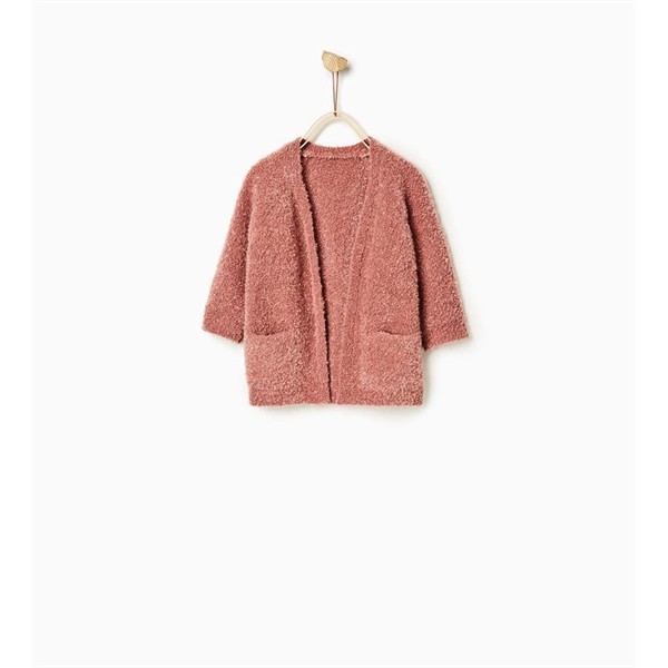 Áo len lông Cardigan hồng