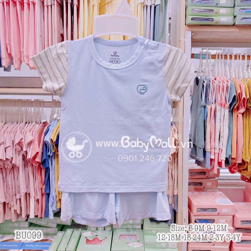Bubaby Bộ ngắn tay cài vai - Bambus Zebra BB004.02 (các mom chọn màu vui lòng inb ạ)