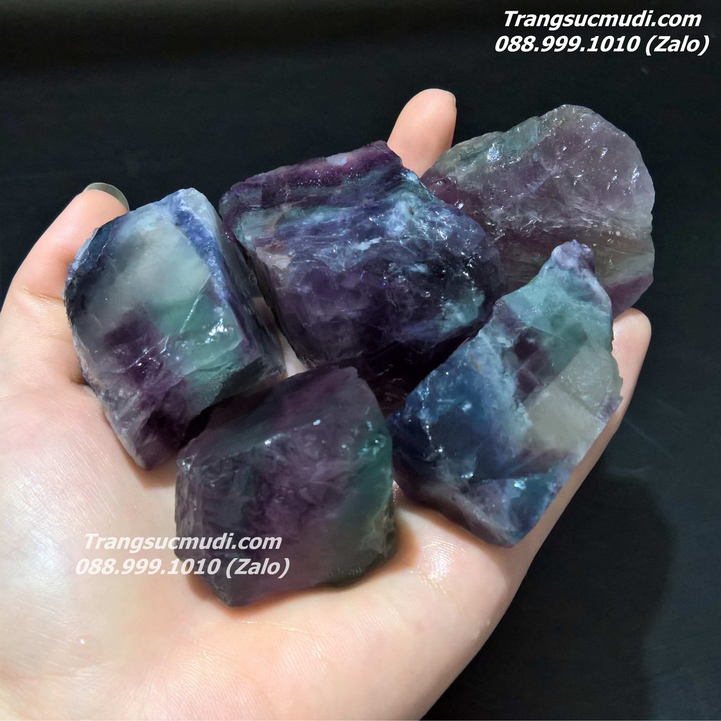 ĐÁ FLUORITE TÍM THÔ TỰ NHIÊN 100g HÀNG ĐẸP
