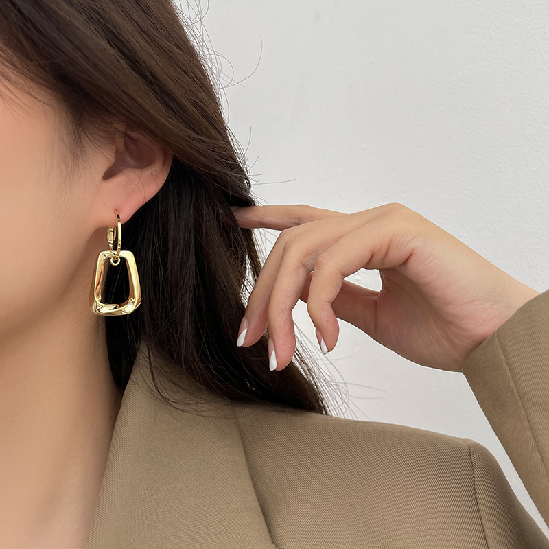 Khuyên tai kim loại hợp kim nhôm kiểu dáng độc đáo