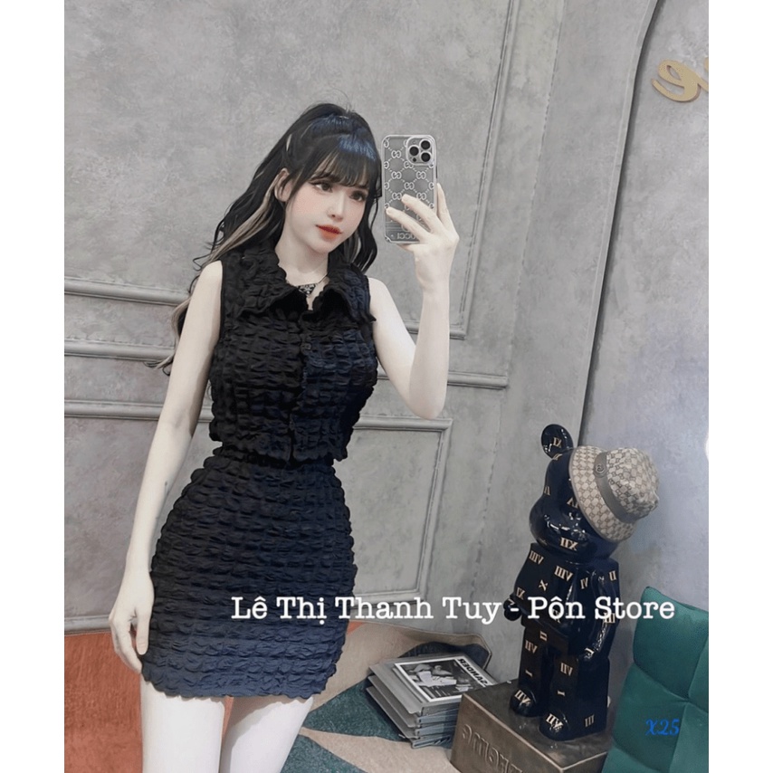 SET 3 IN 1 XỐP Ô VUÔNG CÓ LÓT COTTON UP thoi trang shop valentina